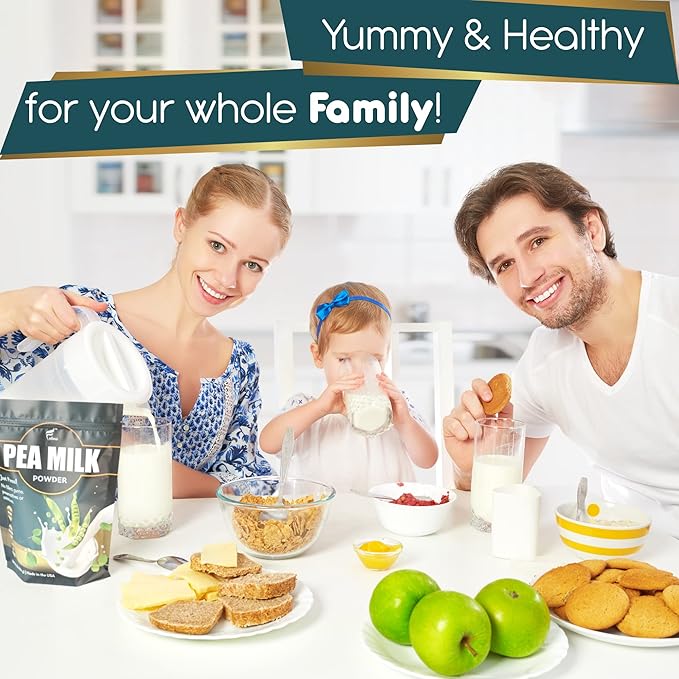 Folona Unsweetened Pea Milk Powder, Sugar Free Non-dairy Coffee Creamer. Perfect for Tea, Smothie, and Cooking - Vegan, Keto, Paleo Friendly - 1lb Plant Based Milk With 7.2 g Pea Protein Per Serving, Shelf Stable. Free of GMOs, Soy, Nut, Gluten, Lactose