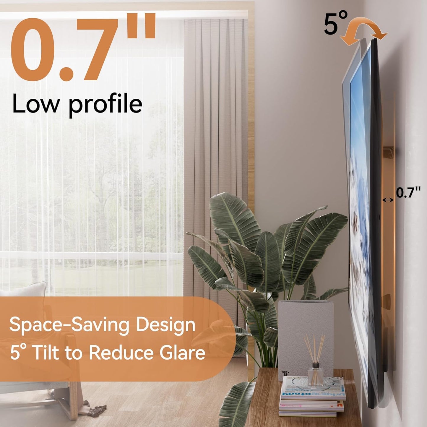 Antimbee 32-75 Inch 600x400mm 150lbs, 5, Studless Drywall TV Wall Mount, No Stud No Drill TV Bracket Hanger for TVs