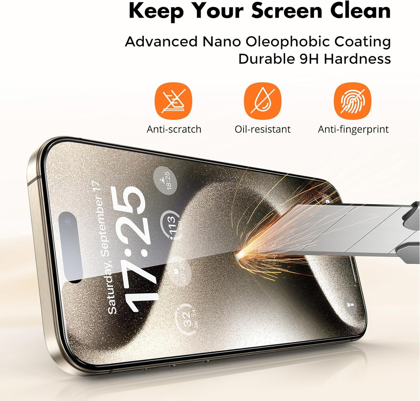 4-Pack 15 [9H [99.99% 6.1 inch UNBREAKcable Screen Protector for iPhone Pro, Double Shatterproof Tempered Glass [Easy