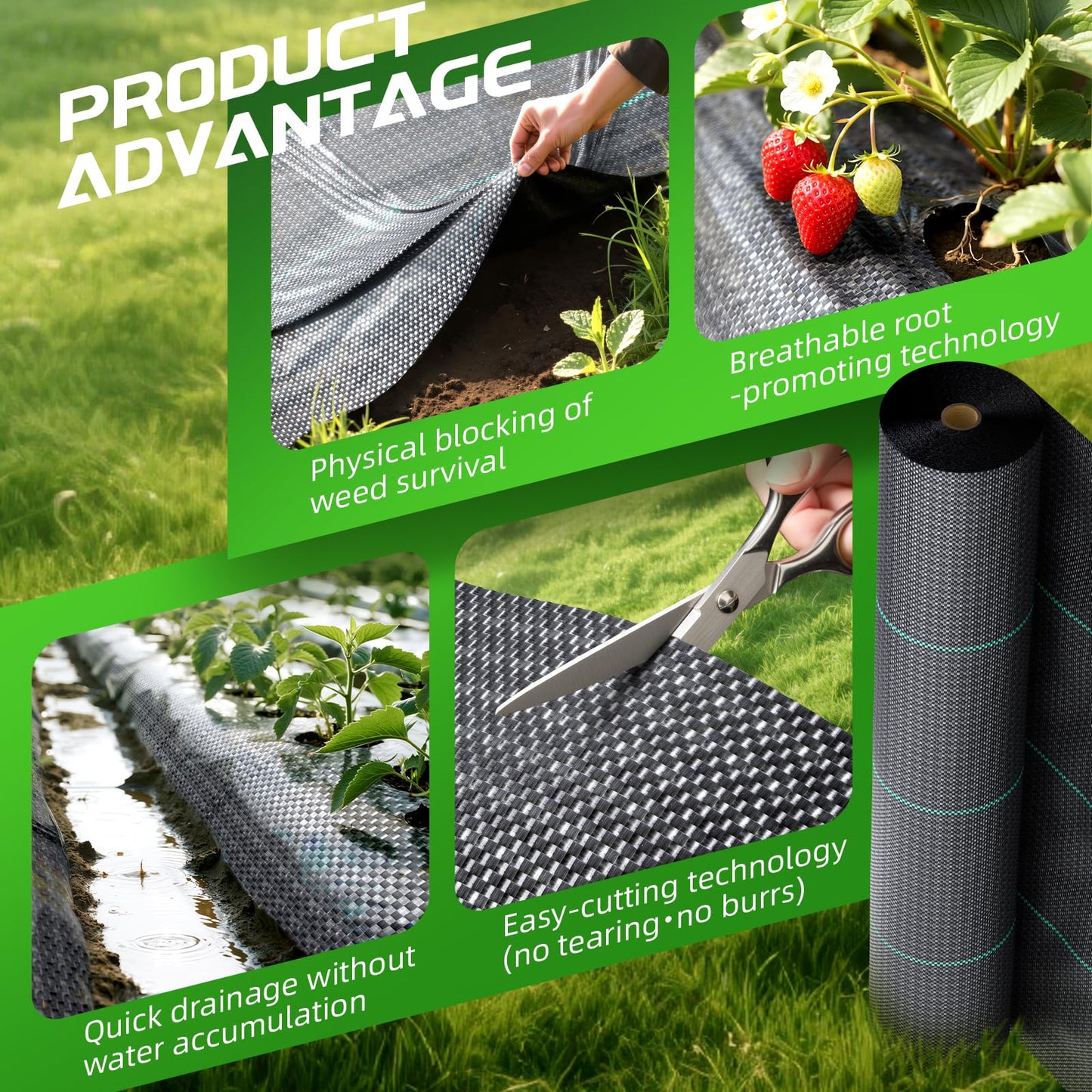 Land Guard 4ft x 300ft Weed Barrier Fabric Heavy Dusty, Ground Cover, Weed Mat, Woven Landscape Fabric for Garden, Lawn and Outdoor Project