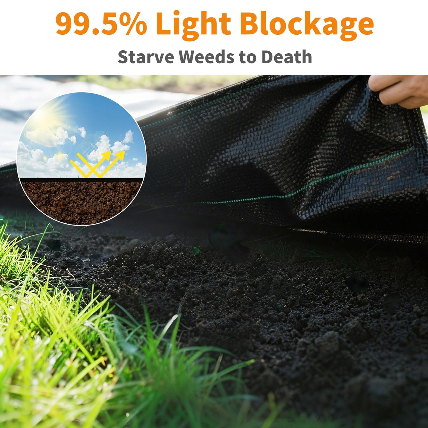 AMAGABELI GARDEN & HOME 4x50FT Weed Barrier Landscape Fabric Garden Cloth Heavy Duty Weed Control Blocker Mat Gardening Ground Cover Durable Woven Geotextile Fabric Driveway Underlayment