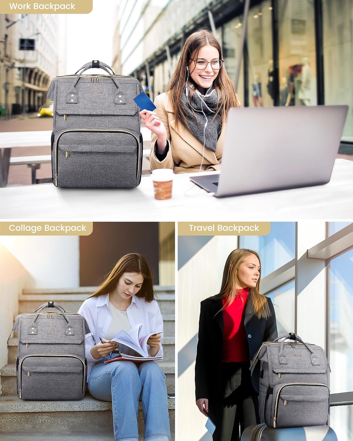 Backpack 15.6 Inch Backpack Backpack LOVEVOOK Laptop for Women, Travel with Laptop Compartment, Water Resistant Work