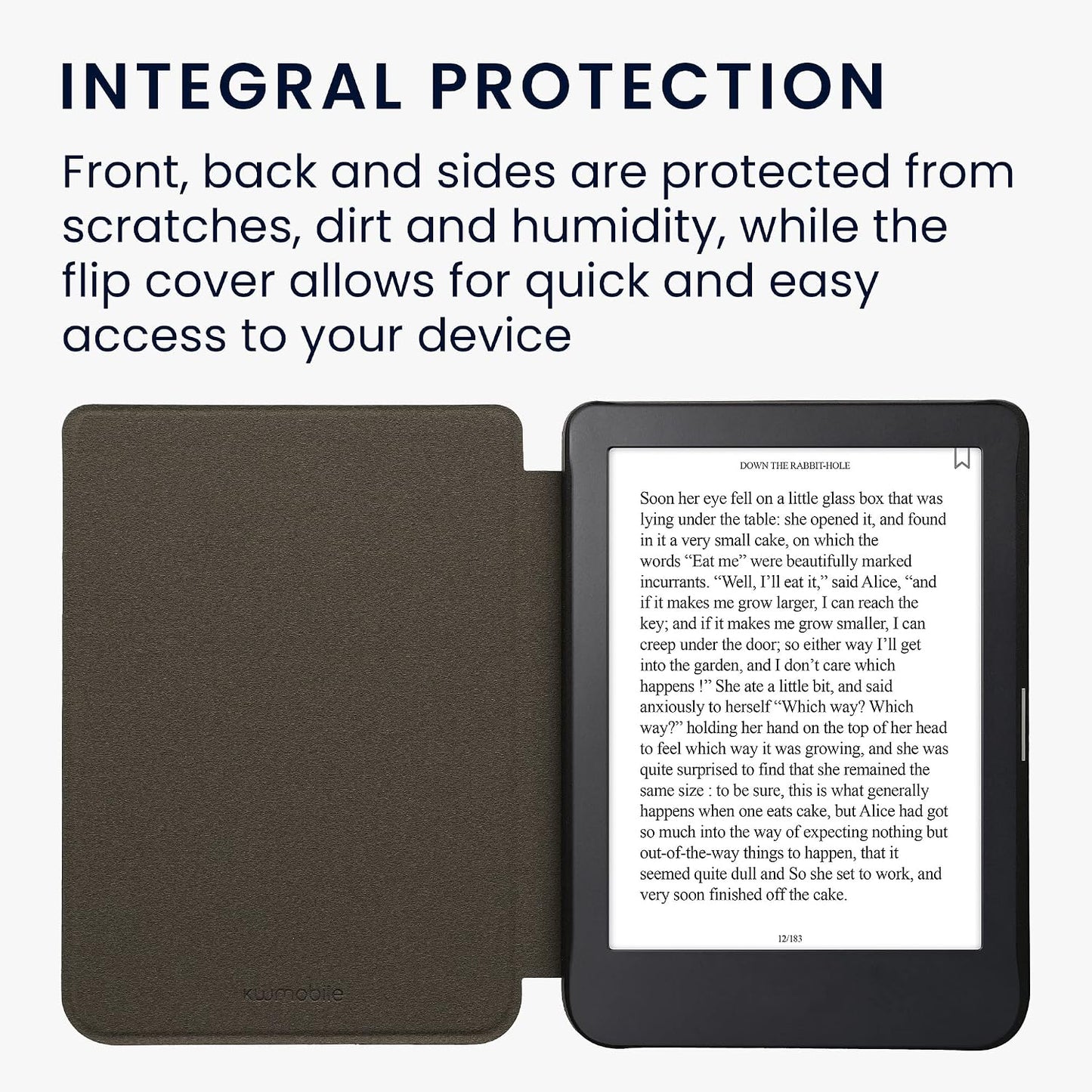 kwmobile 2E 4 Cover Compatible with Kobo Clara / Tolino Shine Cover - eReader Case - Magnolias Grey