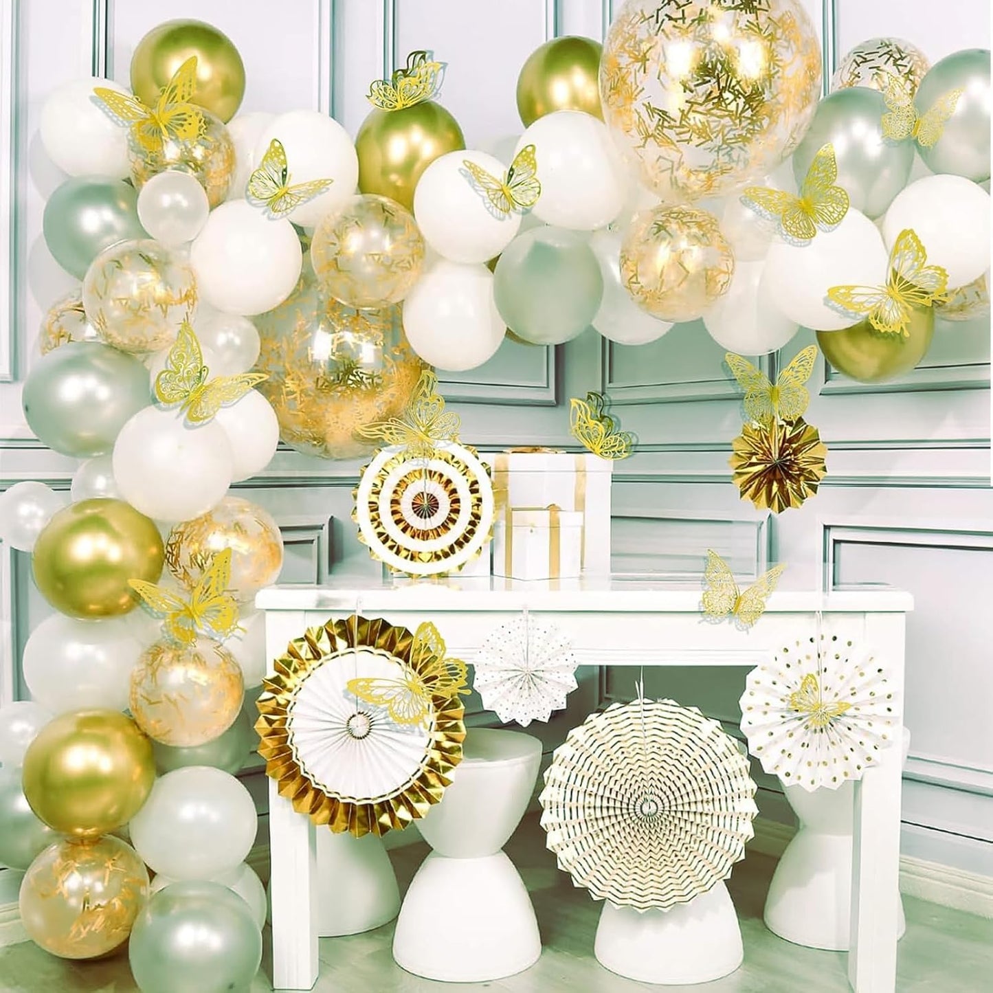 Pymin 3D Butterfly Wall Decor - 12 PCS Gold Butterfly Stickers with Magnets for Party Decorations