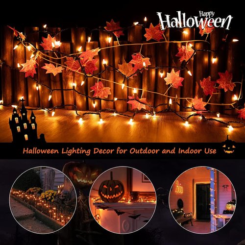 Minetom Halloween String Lights - 100-Count 25Ft. Waterproof Mini Candy Corn | Indoor & Outdoor Decor