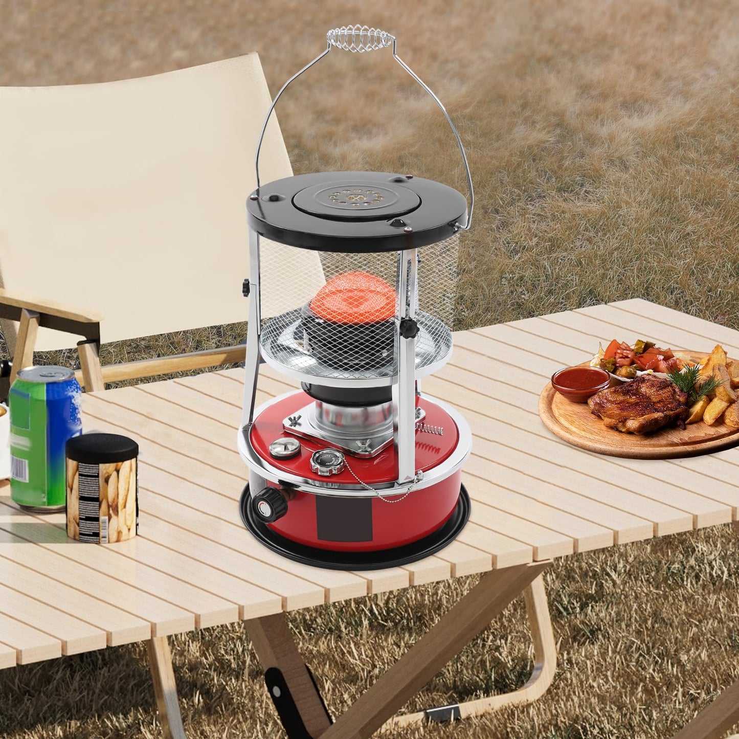 Kerosene Heaters, Portable Kerosene Space Heater W/Cotton Wick, 8000 Btu & Adjustable Height For Garages, Poorly Insulated Rooms, Outdoor Work Areas.