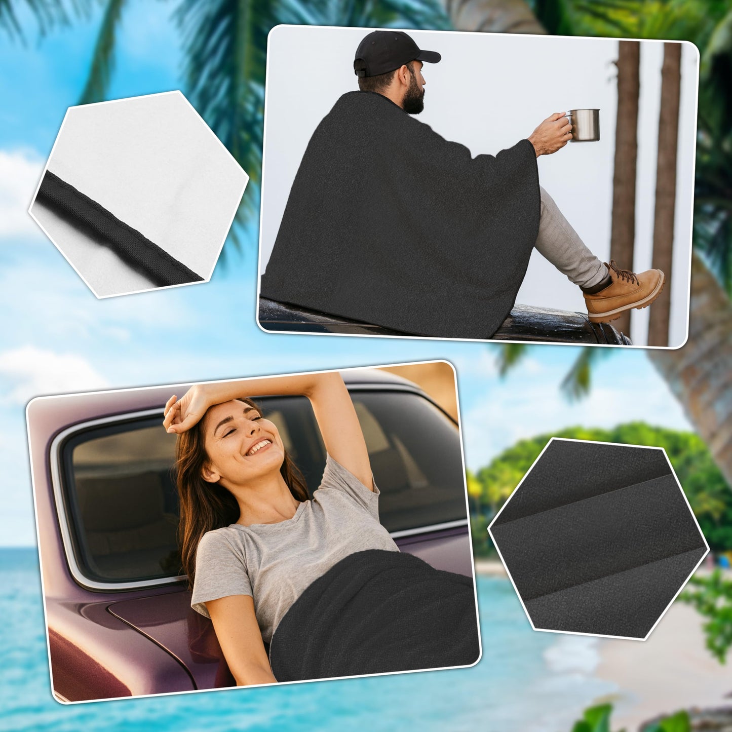 Car Seat Towel Cover After Gym, Car Seat Cover Towel – Sweatproof, Washable, Non-Slip Cover for Cars, SUVs (2 Pack, Black)