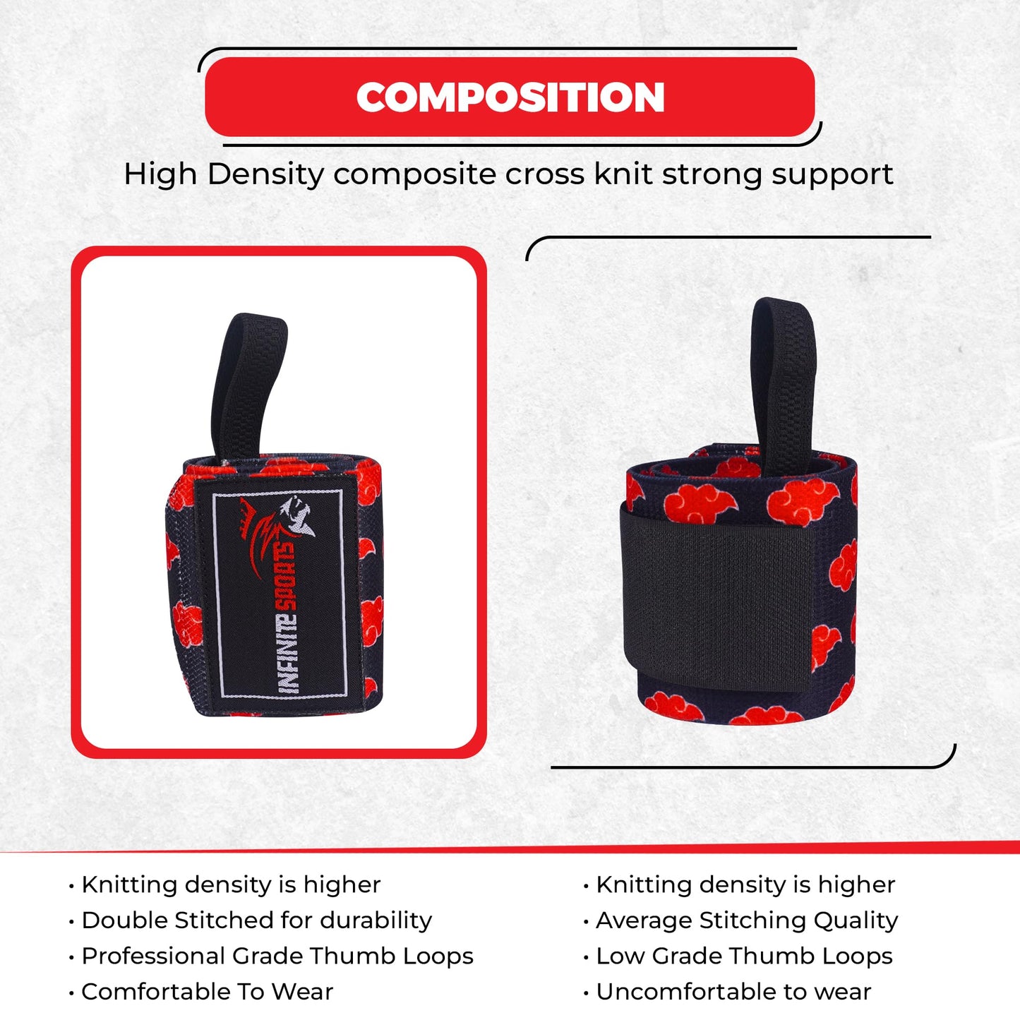 Weight Lifting Wrist Straps with Neoprene Padding – Heavy Duty Deadlift Straps for Weightlifting, Powerlifting Gym Training (Red Cloud, Standard)