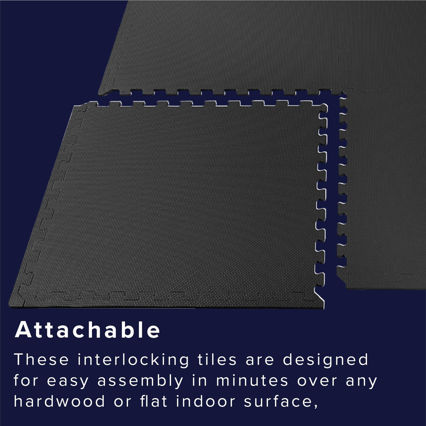 We Sell Mats 3/8 Inch Thick Multipurpose Exercise Floor Mat with EVA Foam, Interlocking Tiles, Anti-Fatigue for Home, or Gym, 24 in x 24 in