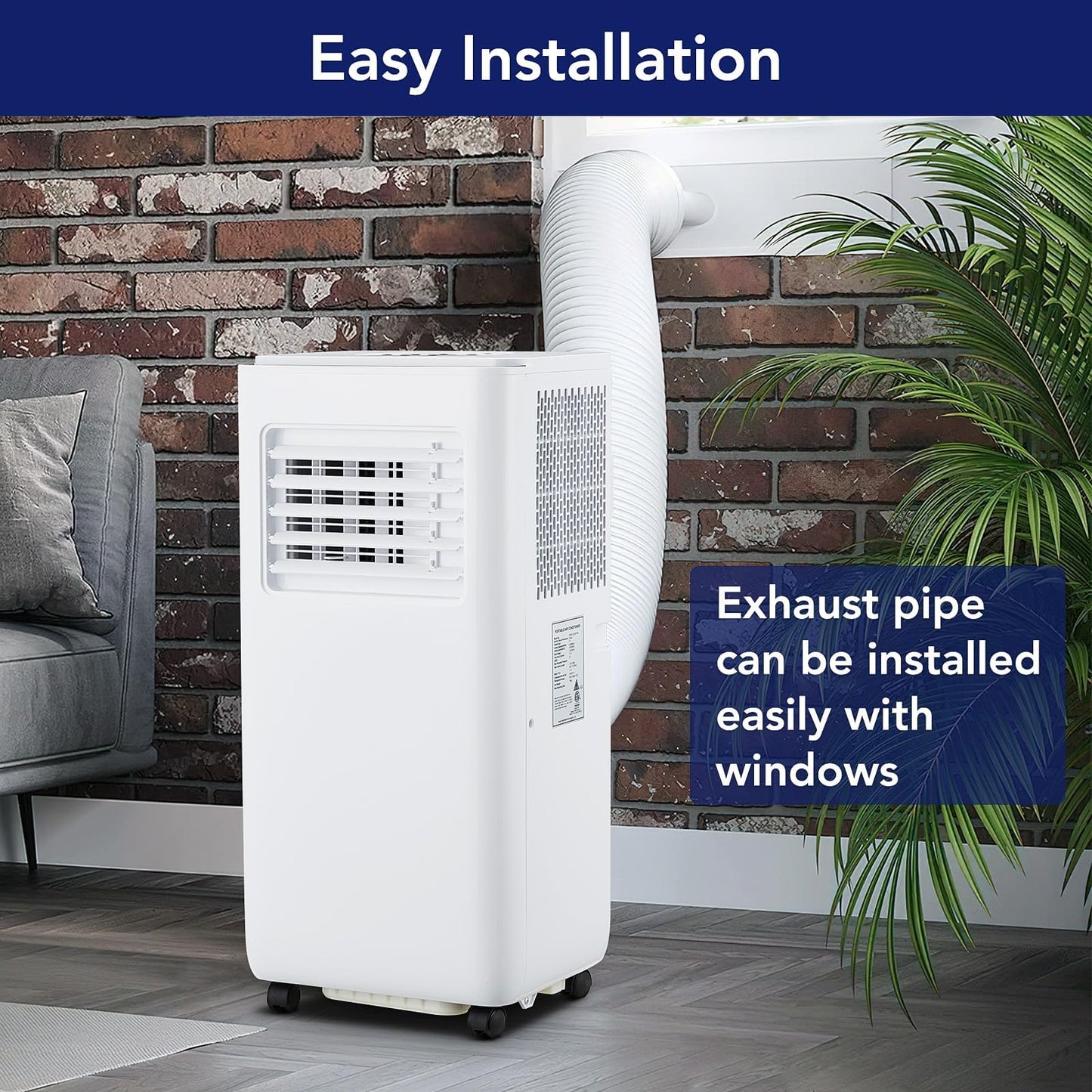 10,000 BTU Portable Air Conditioner – 3-in-1 AC with Dehumidifier & Fan, Quiet Operation, Energy Efficient, Remote Control, Sleep & Timer Modes, Cools up to 450 Sq.Ft, Home, Office, RV, White