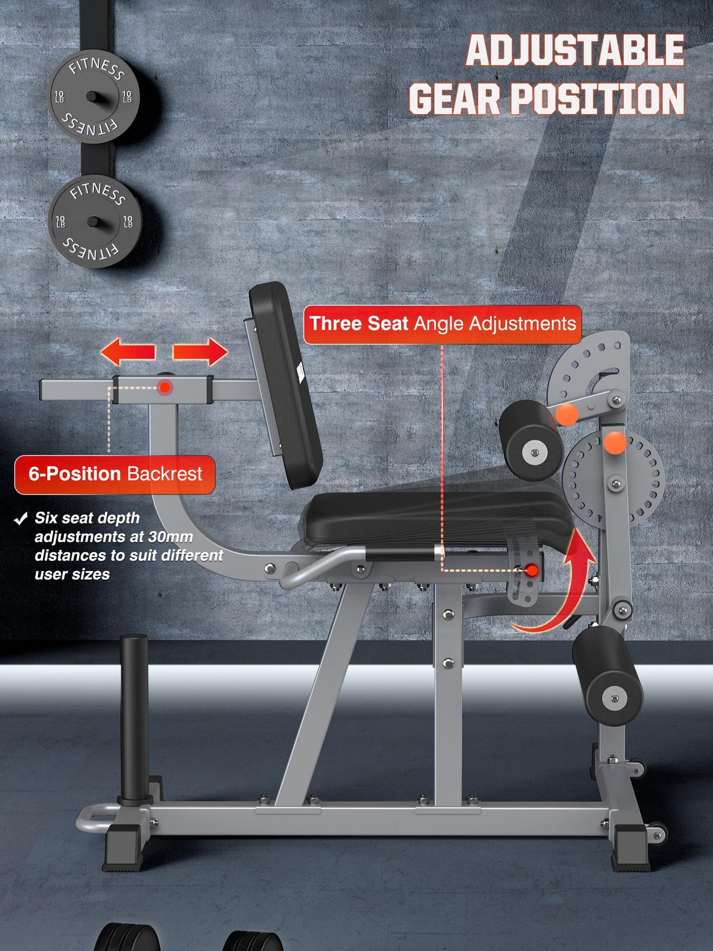 Leg Extension and Curl Machine, Lower Body Leg Press Machine,3-in-1 Home Gym Wrokout,Target Quadriceps and Hamstring Muscles