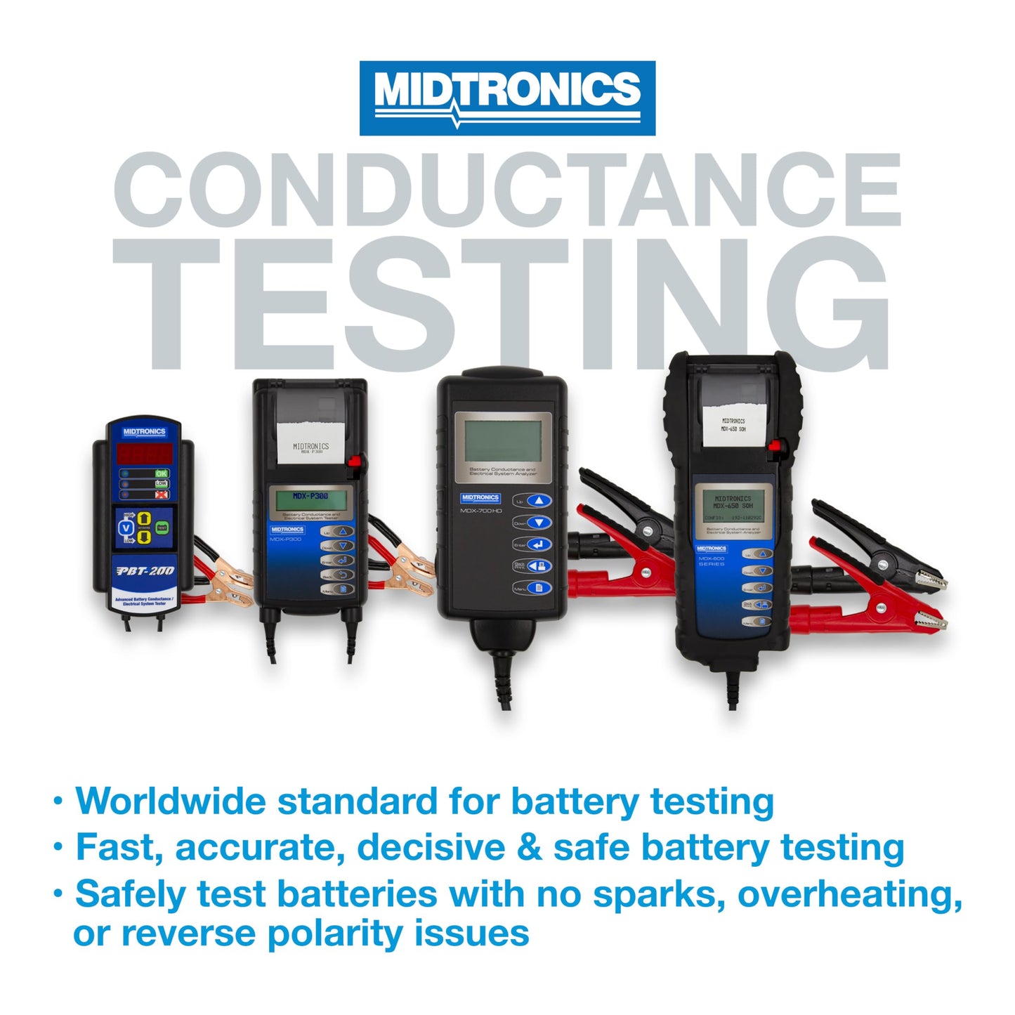 Midtronics MDX-650P SOH -12V & 24V Digital Battery Conductance & Electrical System Analyzer Battery Tester + Printer - I0' Cables, SOH Graph, Tool Bag
