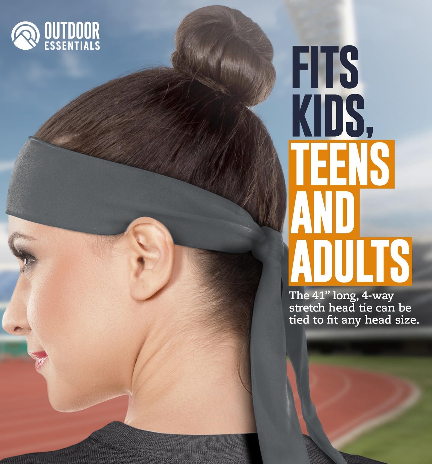 OutdoorEssentials Tie Headband for Women and Men - Tennis Headband for Women, Sweat Band for Workout, Head Tie for Running, Football, Basketball, Athletics