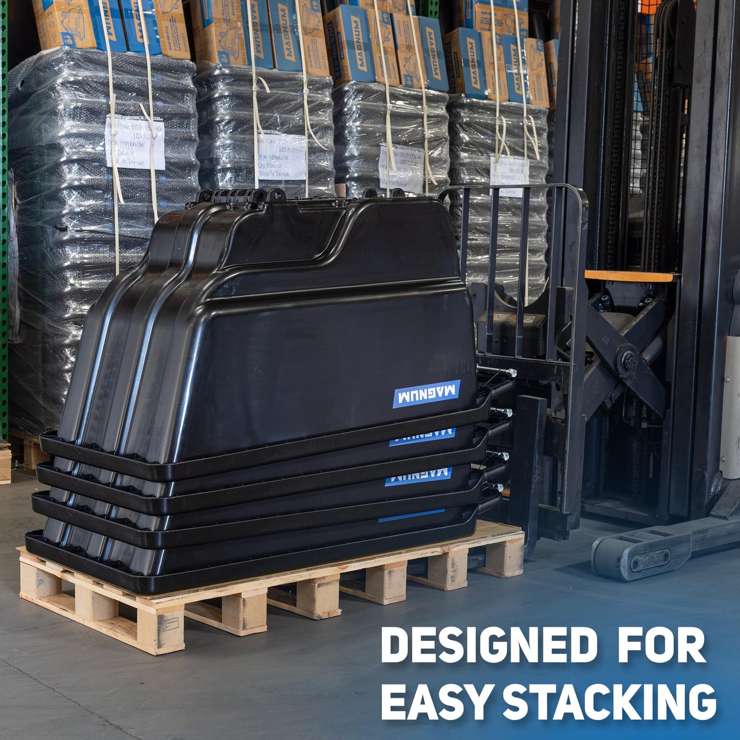 Magnum Tool Tilt Truck, 1 Cu. Yd. Covered Capacity Dump Cart with Heavy Duty 12” Wheels & 5” Casters & Heavy Duty Full Frame for Jobsites, 1200 lbs, Trash Cart with Wheels DUC100-H-04PK (4-Pack)