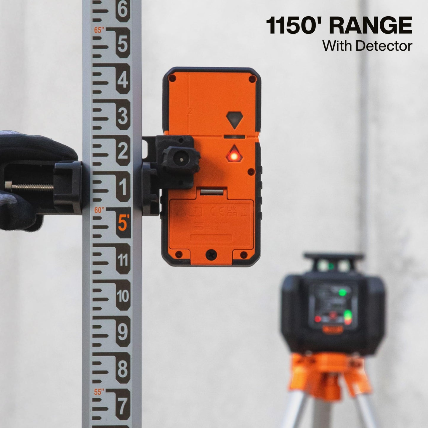 Klein Tools 93RLS Green Self-Leveling Rotary Laser Level Kit, Horizontal/Vertical with Plumb Spot, 1150-Foot Range, Rechargeable, Tripod, Detector, 9-Foot Grade Rod, Carrying Case, ≤ 5mW Class 3R