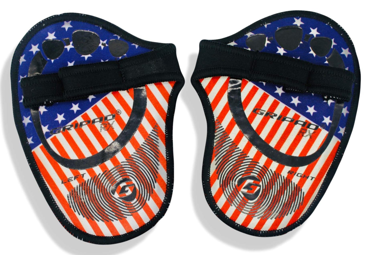 Gripad RX Lifting Grips | The Most Durable Grip Pads Yet | The Alternative to Weight Lifting Gloves, Gym Workouts, WOD, Weightlifting | Neoprene Hand Grips | Flexible Rubber Palm (American Flag)
