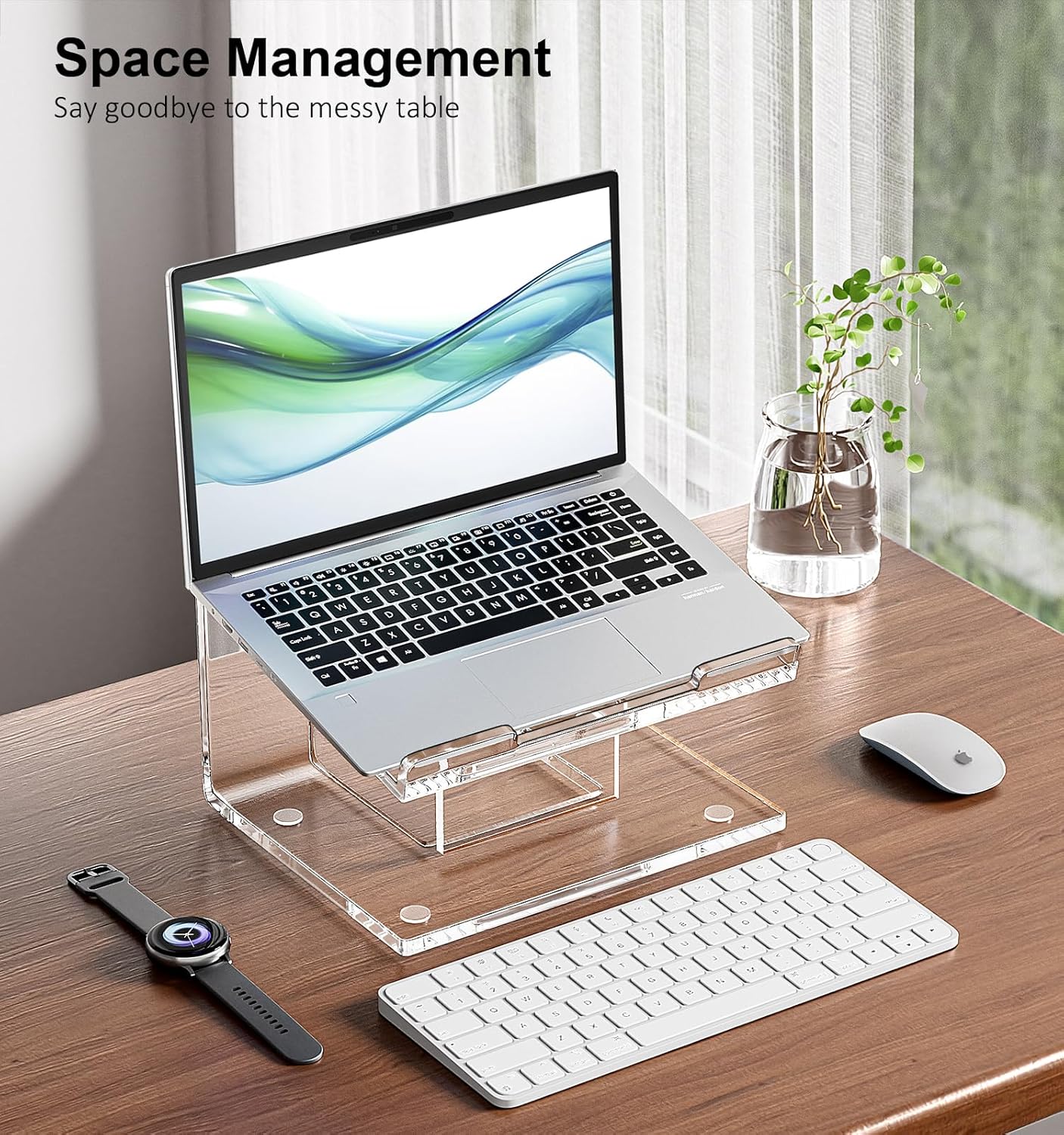 FUCDTEFC 10-17.3 Inch Acrylic Laptop Stand for Desk, Laptop Riser for Laptops, Ergonomic Computer Stand Holder