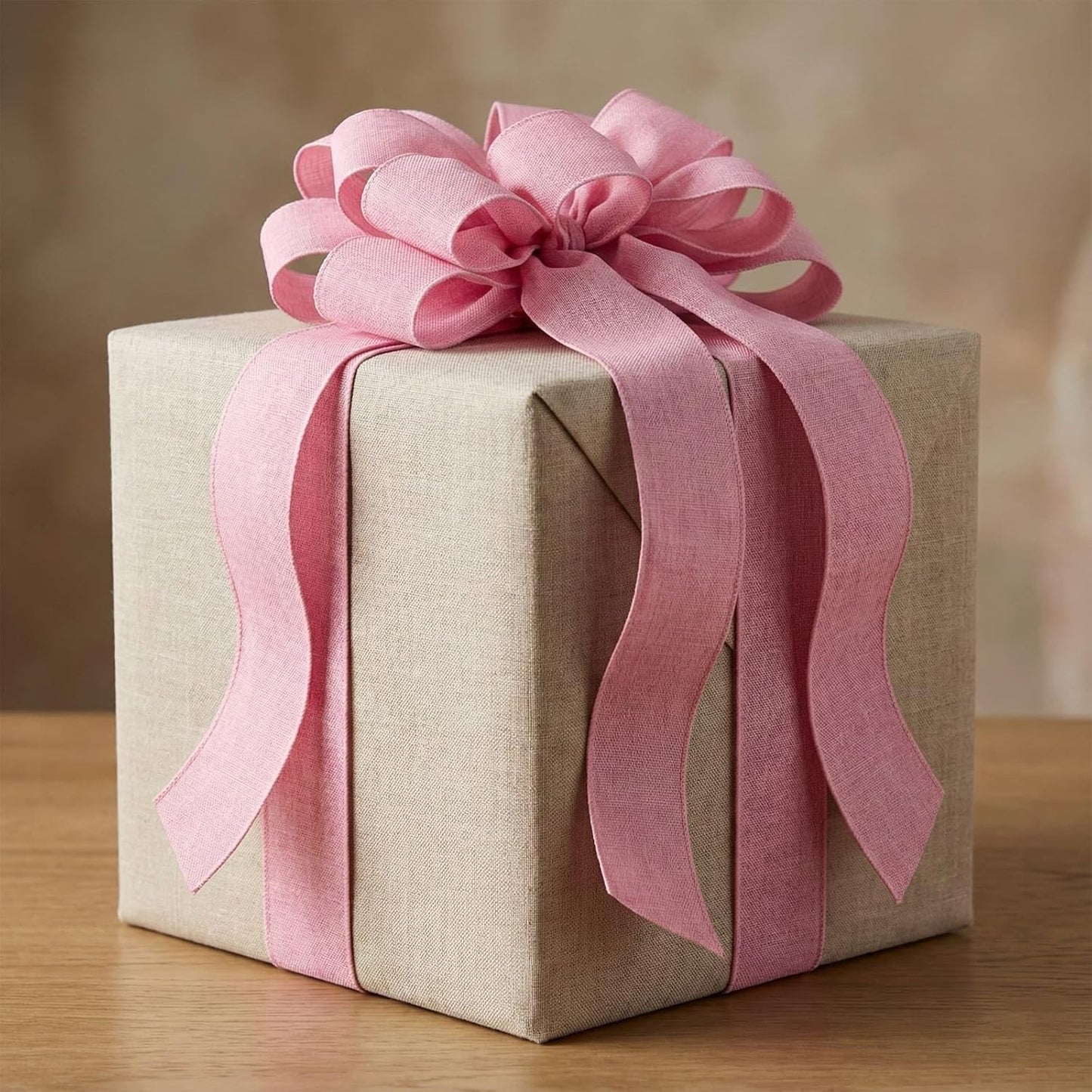 Skiennix Baby Pink Large Bow - 11x21 Inch Wired Ribbon for Wreaths & Spring Decor