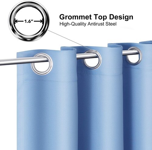 ChrisDowa Small Window Curtains - Grommet Thermal Insulated Room Darkening Panels (Sky Blue, 52 x 36 Inch)