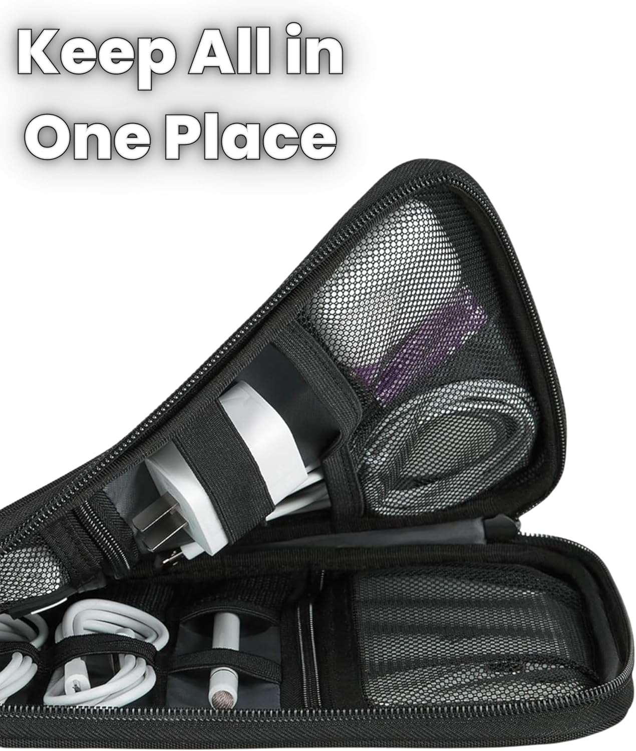 Backpack Digital Accessory Pouch Portable Travel Organizer Bag for Cables Chargers Earbuds Power Banks SD Cards USB