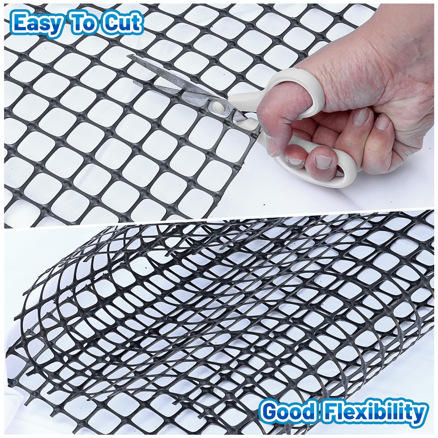 3 Ft x 164 Ft Geogrid for Retaining Wall, Bi-Directional Geo Grid Roll with Gloves, HDPE Geogrid for Gravel Driveway, Subgrade Reinforcement, Slope & Soil Stabilization, Erosion Control