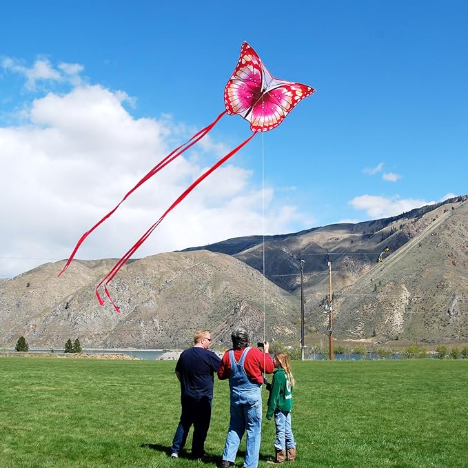 Mint's Colorful Life Butterfly Kite for Kids & Adults Easy to Fly, Large Single Line Kites with 300ft String Kite Handle