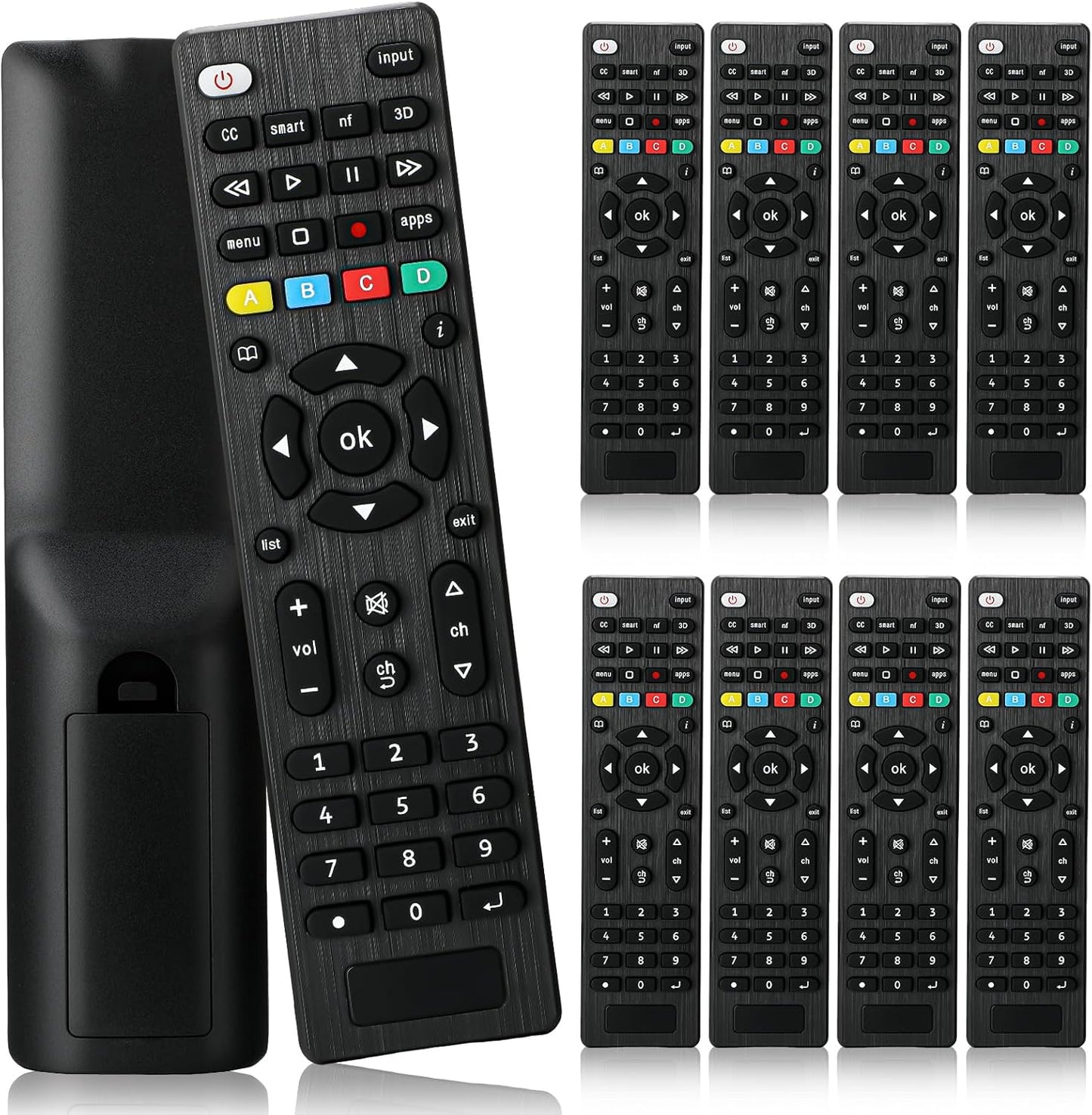 Saysurey 10 Pack 3D TV Remote Universal Replacement Compatible with All Smart TV LED LCD HDTV Series for Motel Hotel