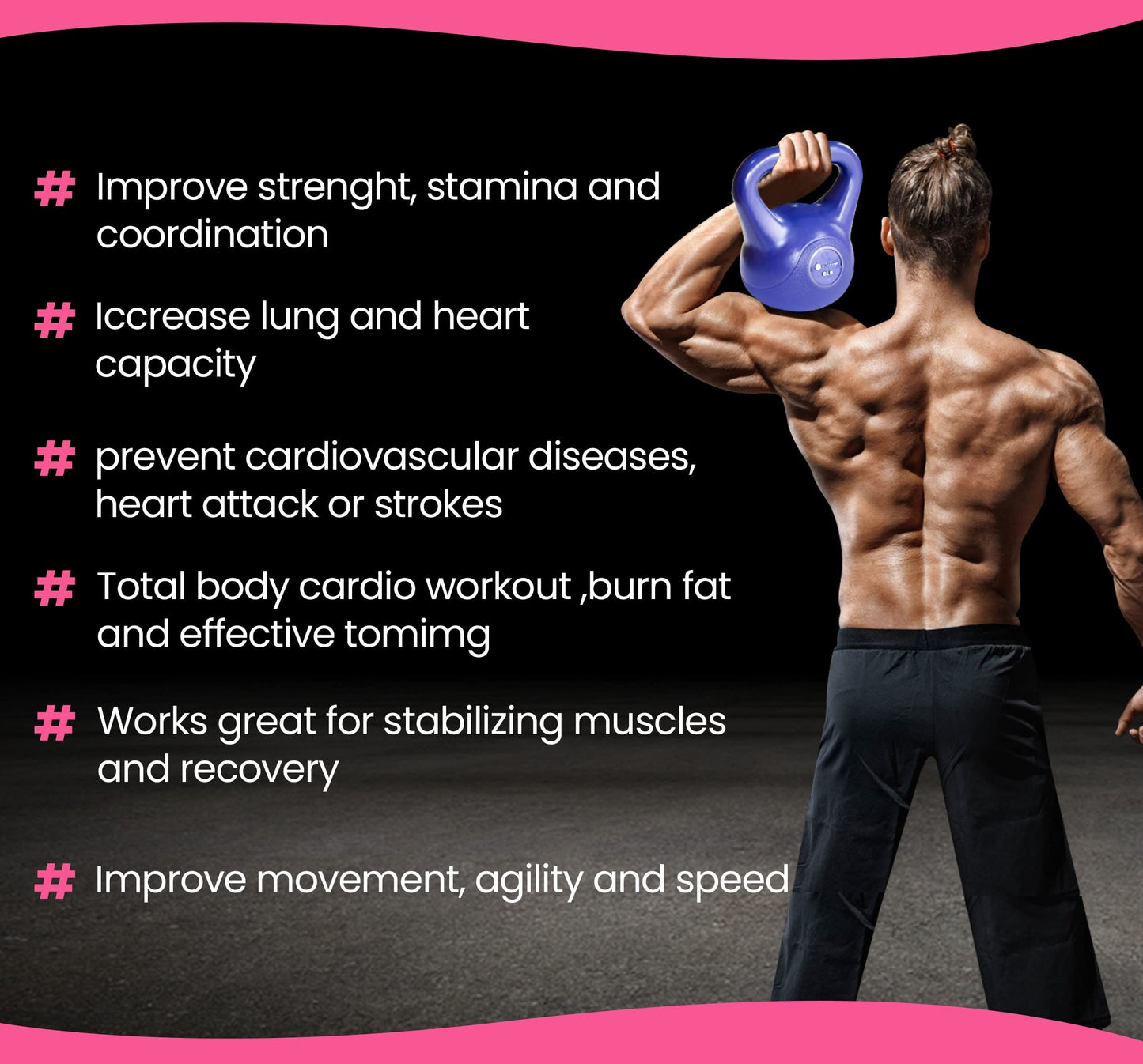 GYMENIST Exercise Kettlebell Fitness Workout Body Equipment Choose Your Weight Size (10 LB)