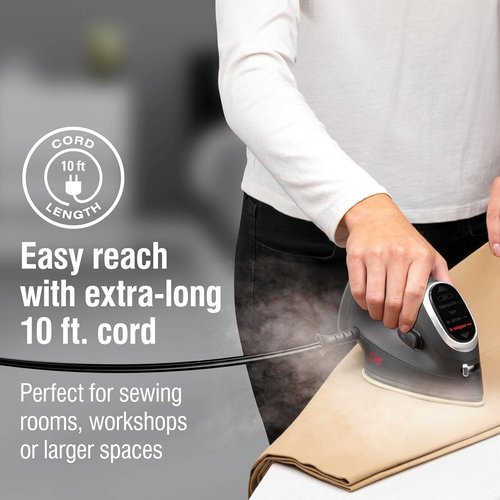 CHI Mini Steam Iron - Portable Travel Iron with Titanium Infused Ceramic Soleplate - 1000 Watts, 10' Cord, Black