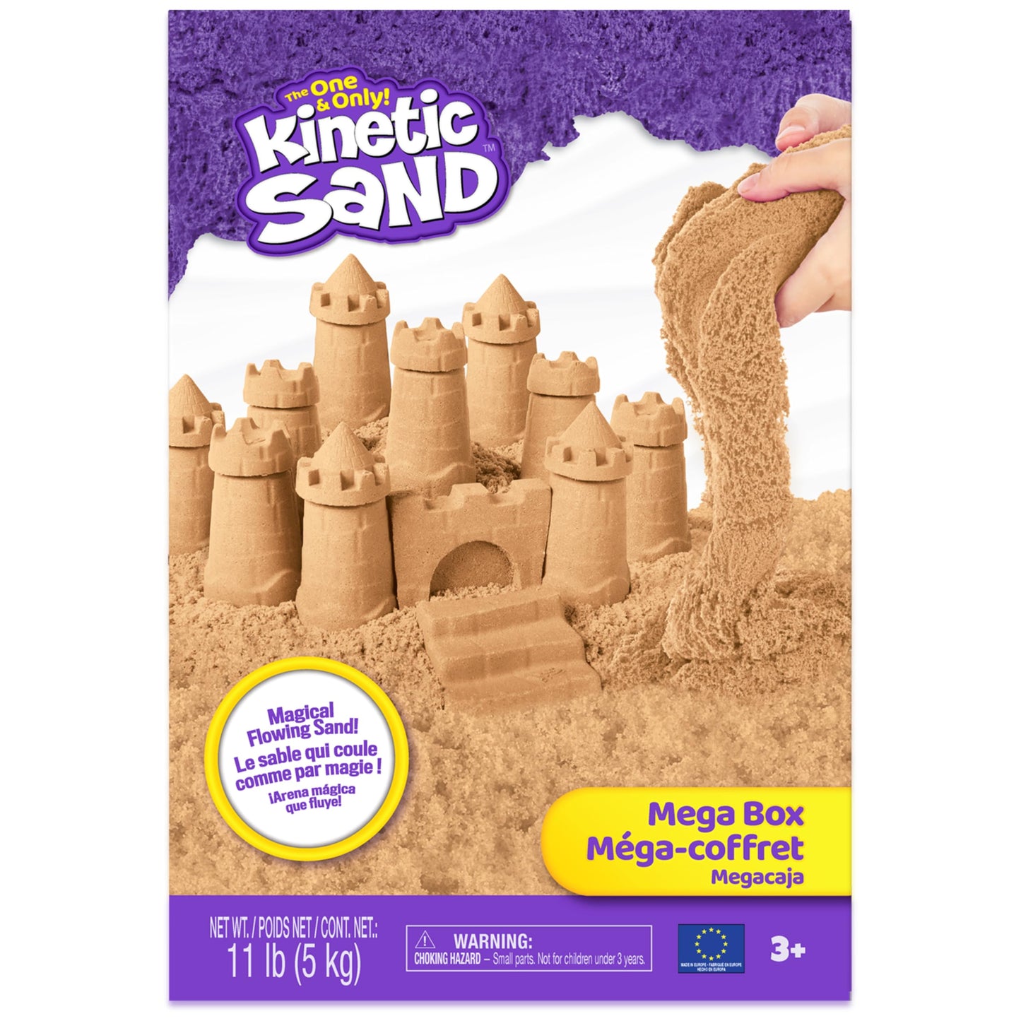 Kinetic Sand, 11lb (5kg) Natural Brown Play Sand for Arts and Crafts, Sandbox, Amazon Exclusive (Packaging May Vary), Moldable Sensory Toys for Ages 3 and up