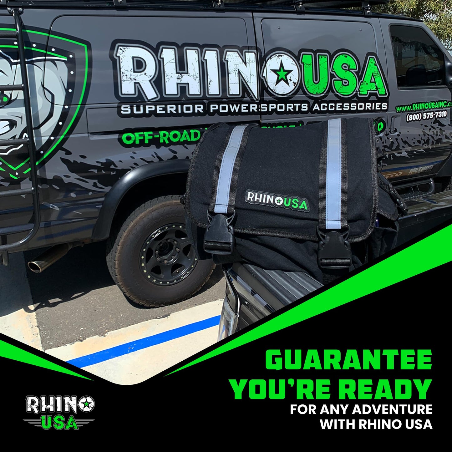 Rhino USA Recovery Gear Storage Bag (Black) - Ultimate Recovery Kit Bag for Organization in Your Vehicle - Use With Your Tow Strap, Shackles, Snatch Block or Anything You Desire - Guaranteed For Life!