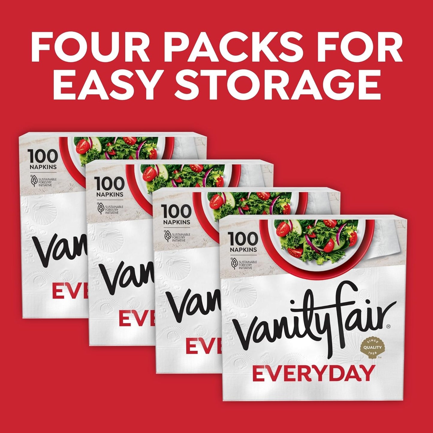 Vanity Fair Everyday Paper Napkins - Soft & Smooth Disposable Napkins | 400 Count for All Meals
