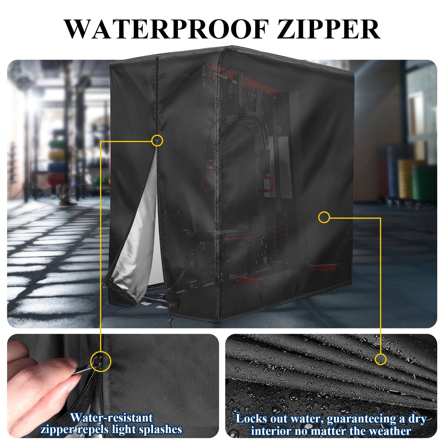 Letsteel Workout Equipment Cover, 420D Oxford Home Gym Equipment Cover, Protect for Home Gym Equipment/Gym Equipment for Home Garage (41" L x 68.9" W x 74.8" H)