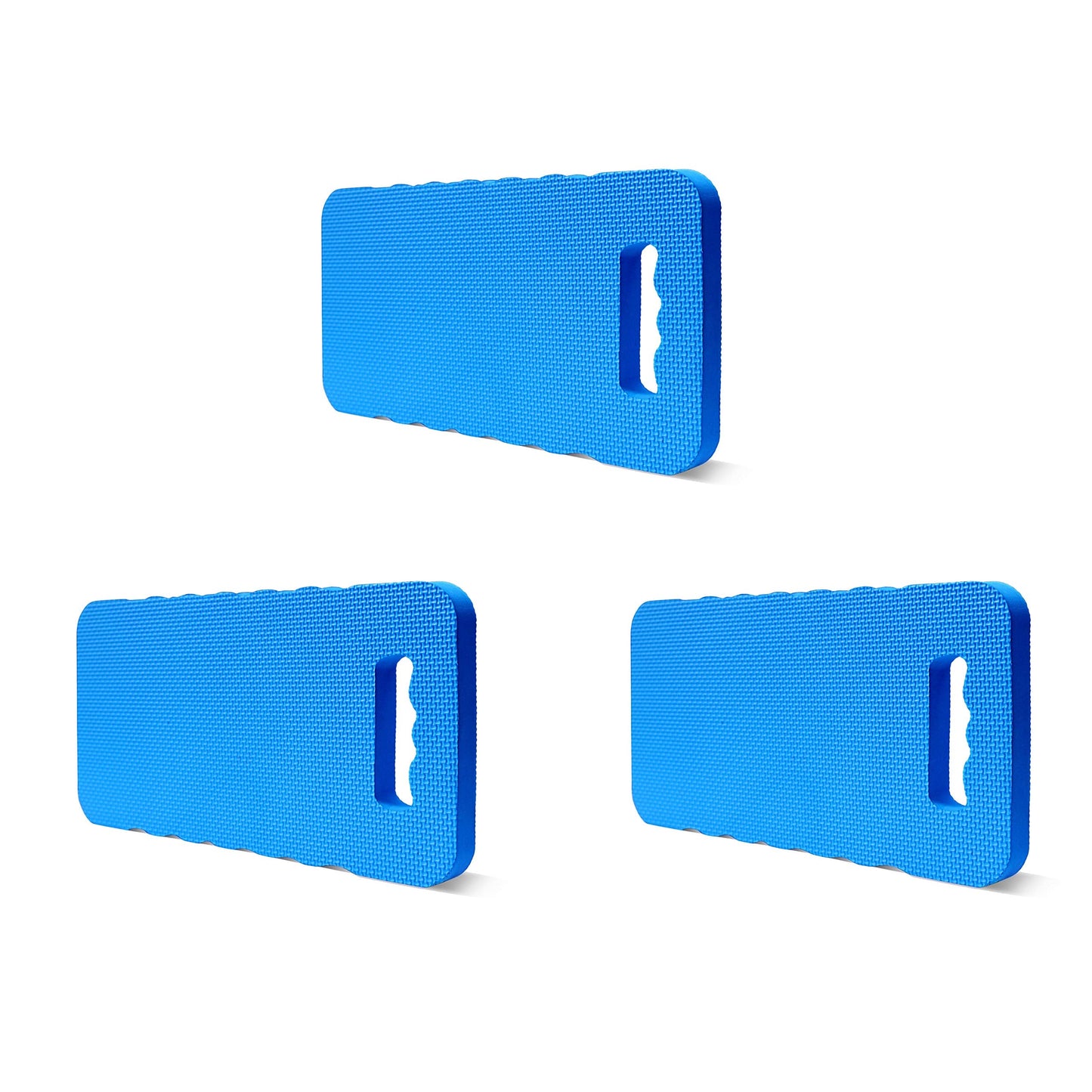 Gardzen 3-Pack Foam Garden Kneeling Cushions - for Gardening, Baby Bath, Yoga, Pilates, Exercise, 16"x8"x1", Blue