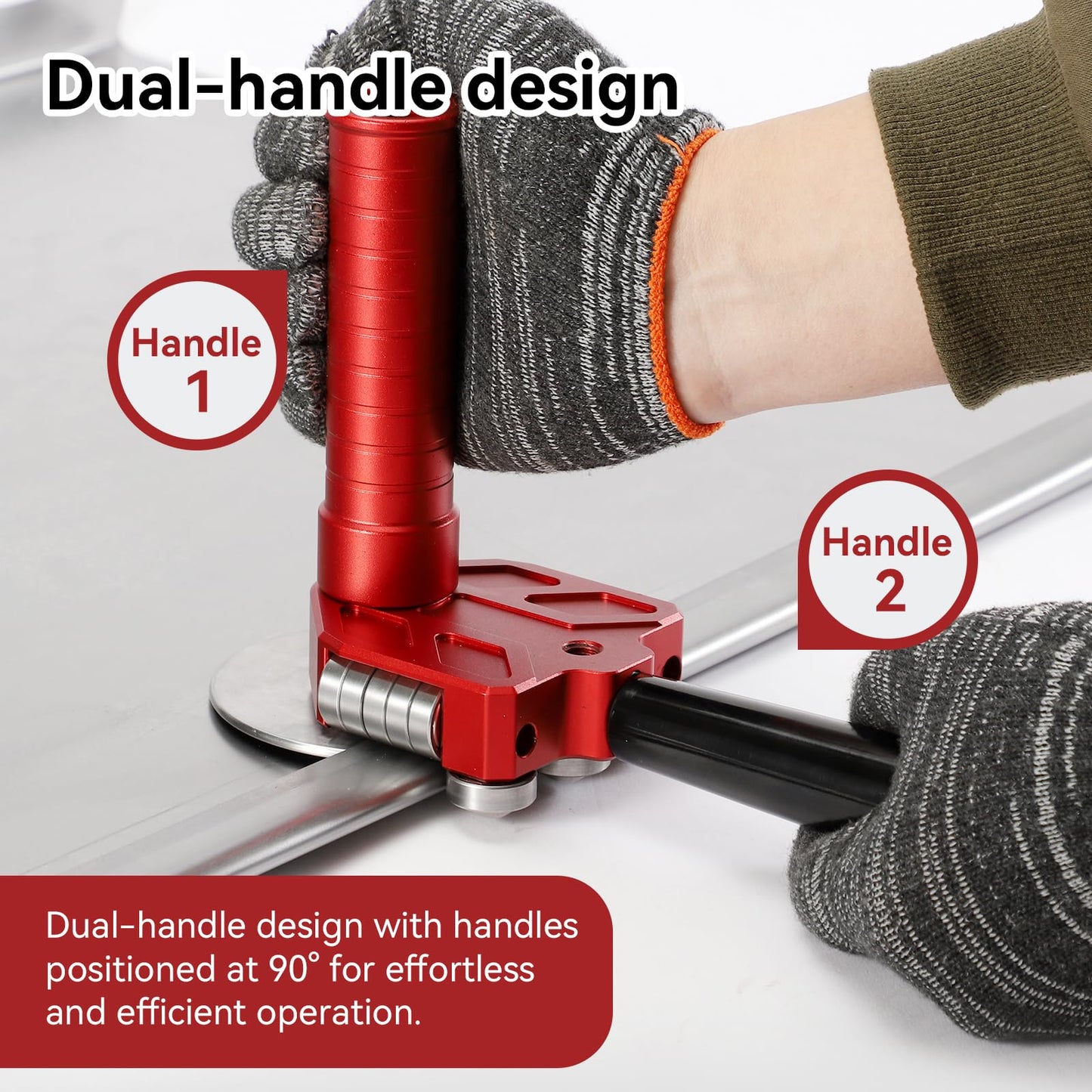 Sheet Metal Bender One Station Disc,90°-180° Bending Angle Sheet Metal Roller,Bending Capacity:Makes 0.59" - 1.18" Curved,Configure Rotary Ergonomic Handle