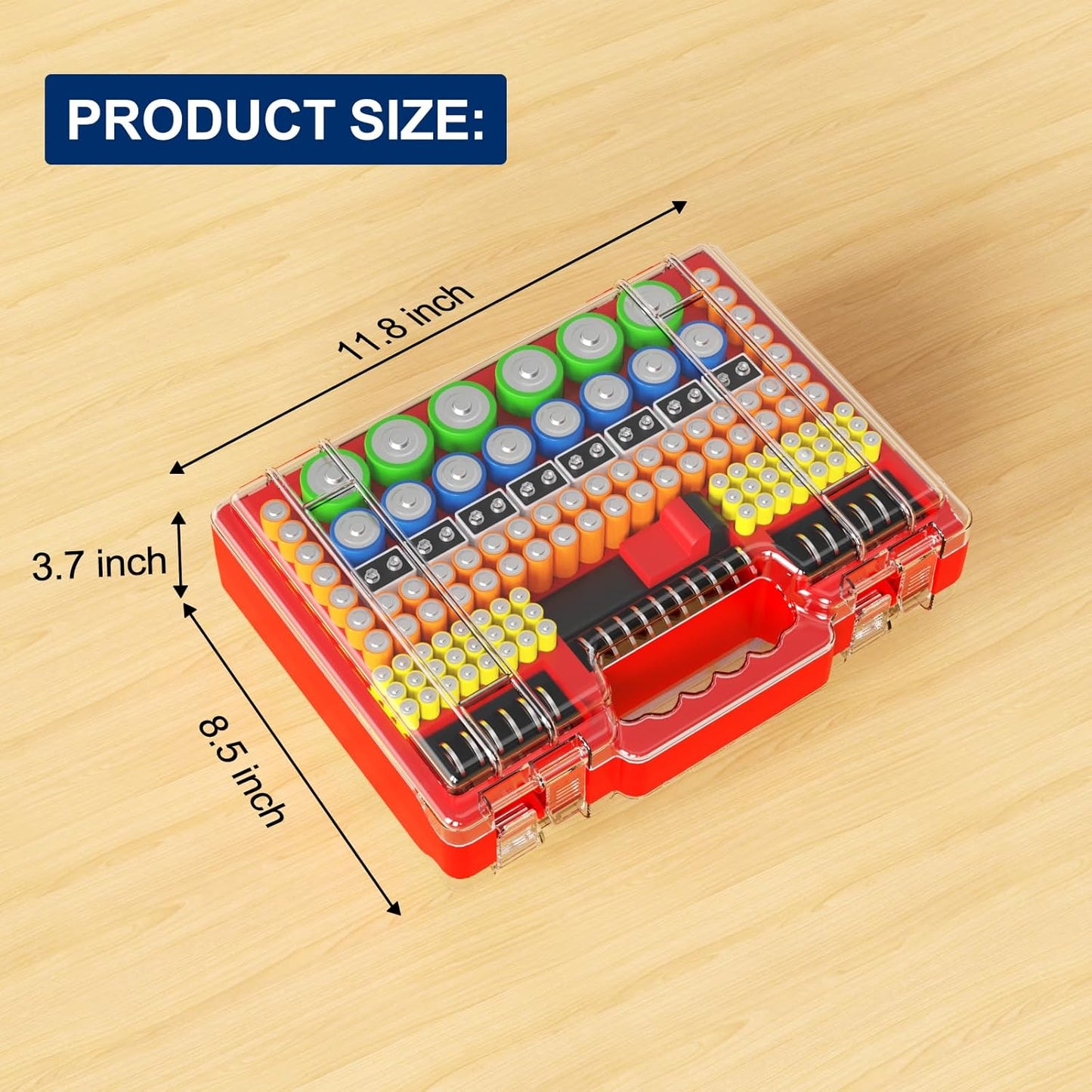 Molutsody 260 Pack) Battery Organizer Storage Holder Box Case with Tester, Stores & Protects Up to Batteries