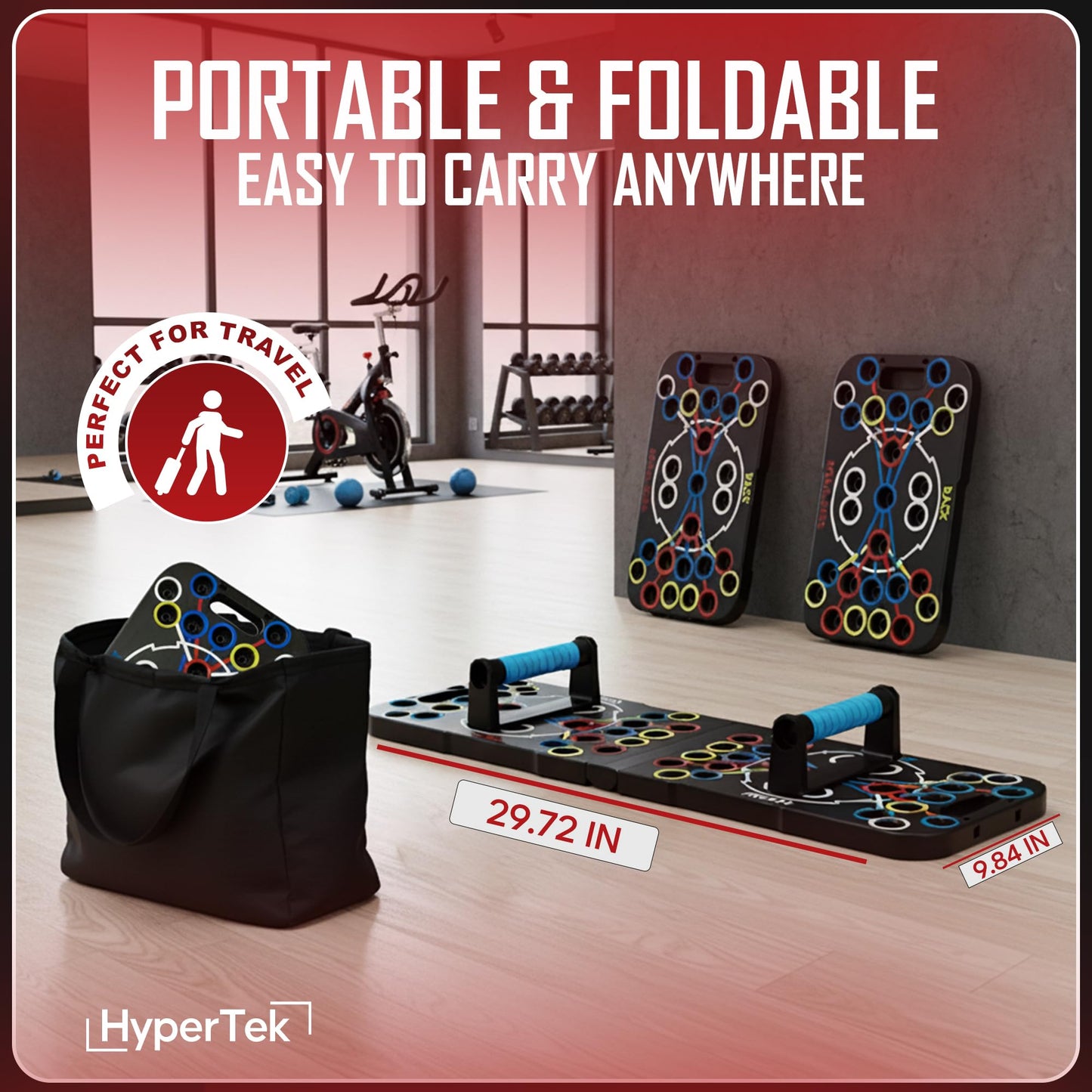 Hybertek 27 in 1 Pro Push Up Board | Multi Functional Foldable Push Up Stand for Strength Training, Fat Burning & Full Body Workout at Home | Muscle Training Push Up Bar Board for Men & Woman Fitness