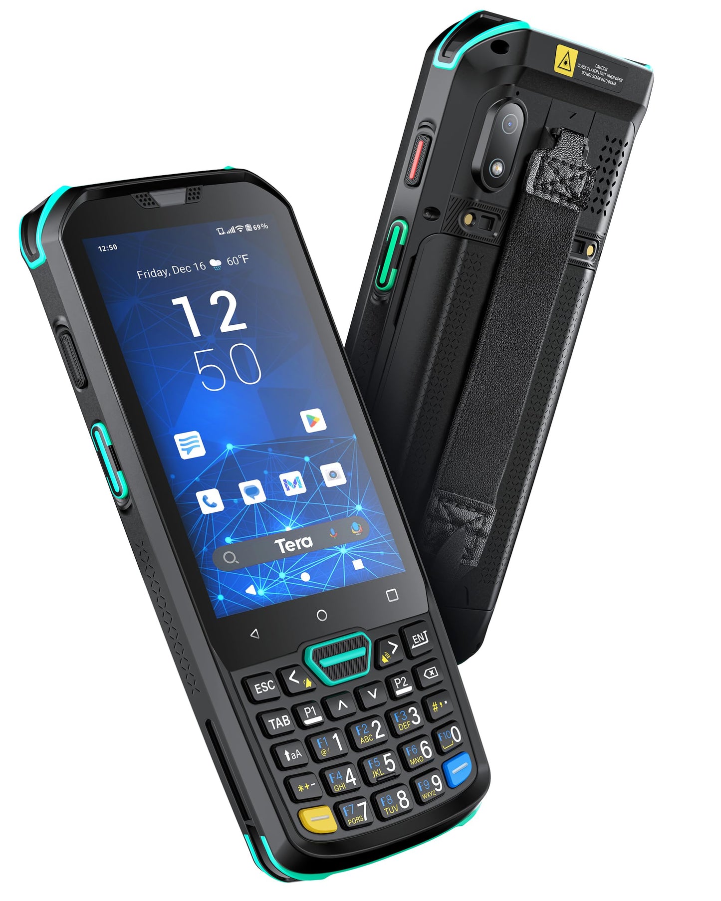 Tera Android 11 Barcode Scanner with 26 Keys HS7 Scan Engine IP67 Rugged 4+64GB 5100 mAh Battery QC 3.0 Fast Charge 4” Touch Screen Mobile Terminal for Warehouse Inventory Scanner P400