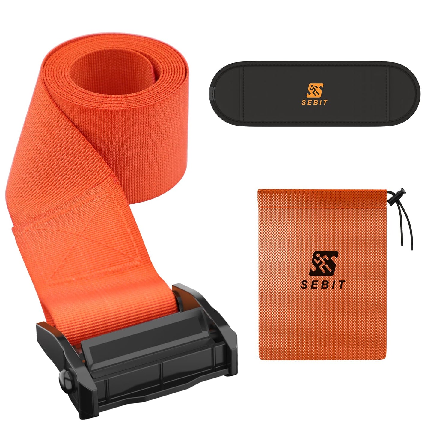 SEBIT Hamstring Curl Strap,59 inches Adjustable Squat Strap Foot Dumbbell Strap,Exercise Strap Assisted Leg Curl Strap Leg Tibialis Raises Workout for Outdoor(Bright Yellow)
