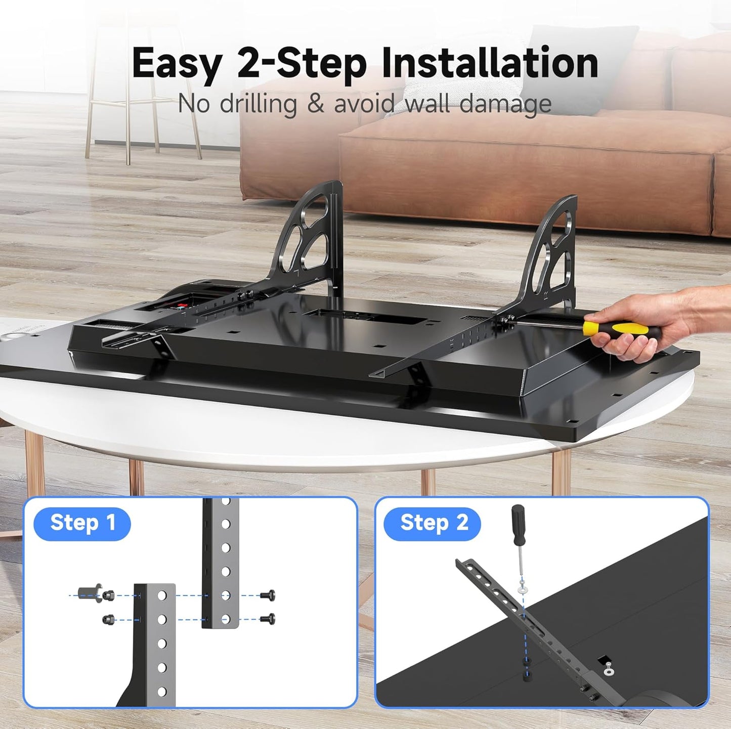 XINLEI 22 65 inch 800x500mm, 120lbs ML1760E Universal Table Top TV Stand for Most to LCD LED Plasma Flat Screen TVs