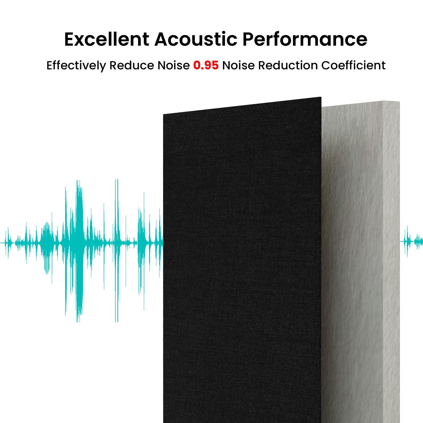 SMARTSTANDARD 4 PCS Acoustic Wall Panels, 2" Thick 47.2" x 23.6" Fiberglass Soundproof Wall Panels with Hanging System for Studios Home Theater Office Meeting Room, Black