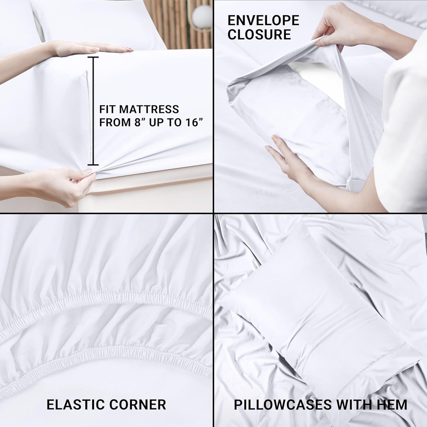 Utopia Bedding Twin Bed Sheets Set - Soft Brushed Microfiber - Fade & Shrinkage Resistant - Easy Care (White)