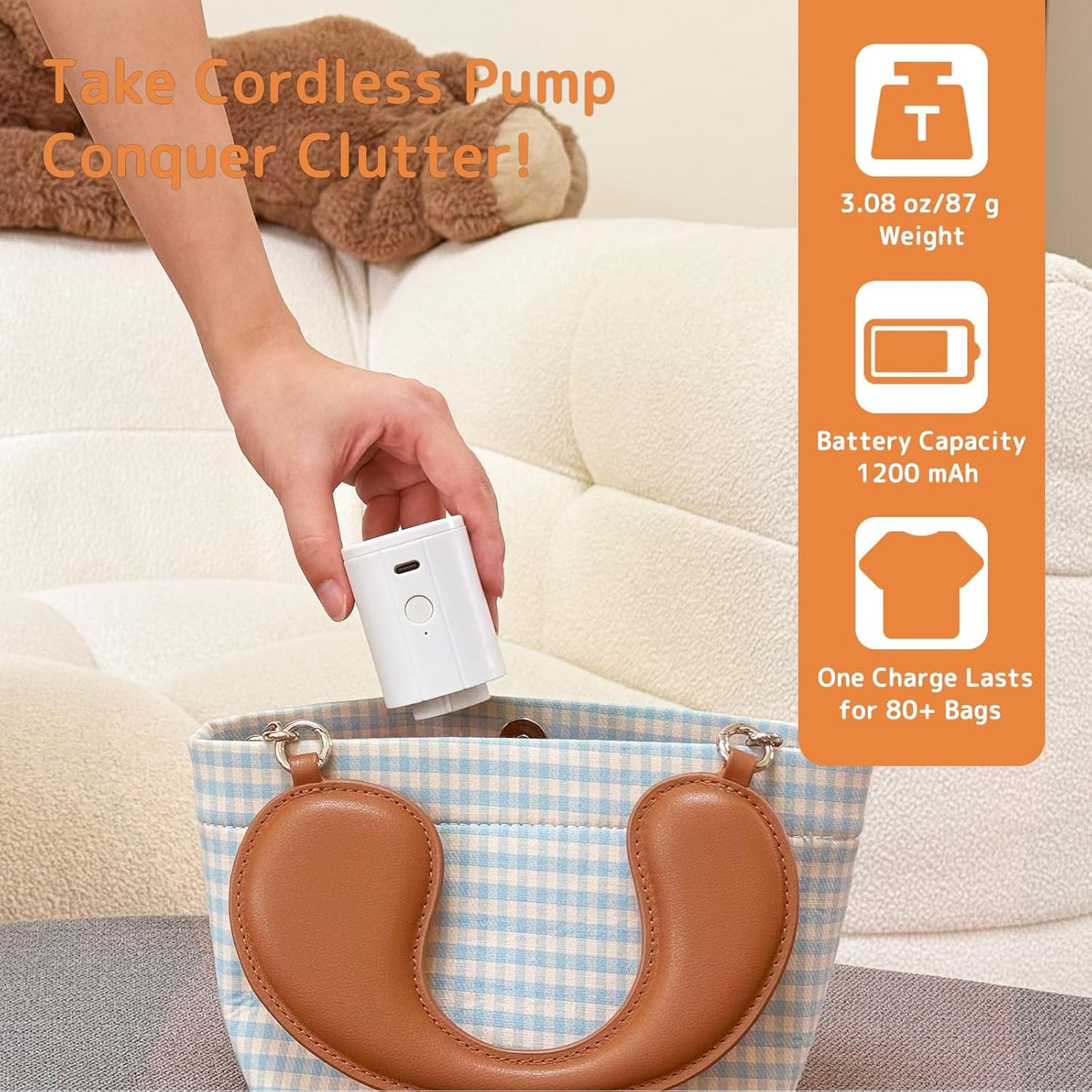 Skiennix Travel Vacuum Bags - 12 Pack Compression Bags with Rechargeable Mini Pump for Luggage & Suitcase