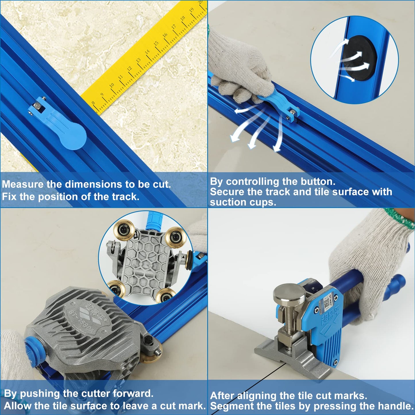 Ceramic Tile Cutter Machine YSJWAER - Manual Cutting Tool for Large Ceramic Porcelain Up to 87"