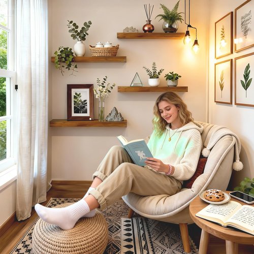IAE Walnut Floating Wall Shelves 16 inch, Bathroom Shelves Wall Mounted,Invisible Shelf Floating Kitchen Shelves,Wooden Wall Shelving with Brackets for Living Room Wall Mounted,Easy Install,Set of 2