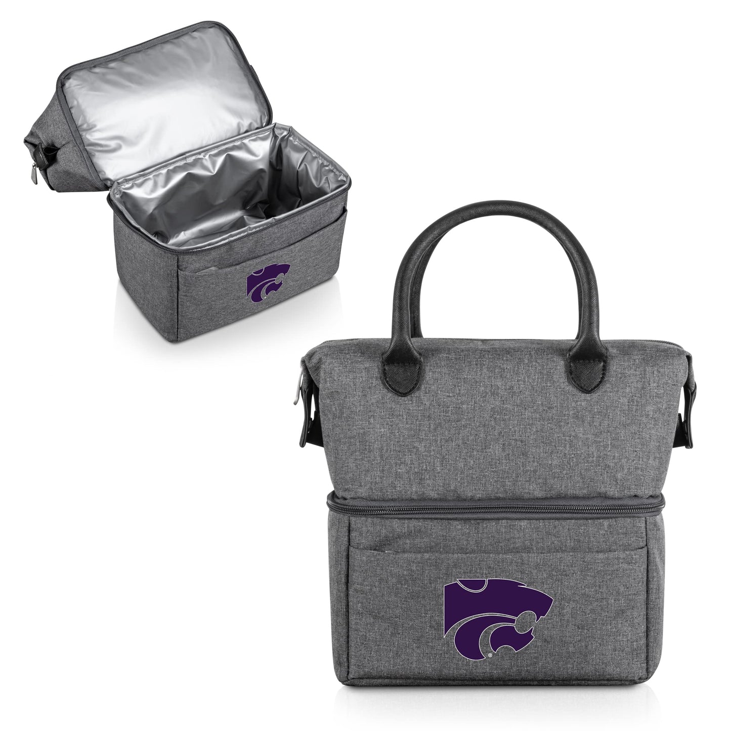 Picnic TIME NCAA Kansas State Wildcats Urban Lunch Bag, Cooler Lunch Tote, Insulated Lunch Bag, (Gray with Black Accents)
