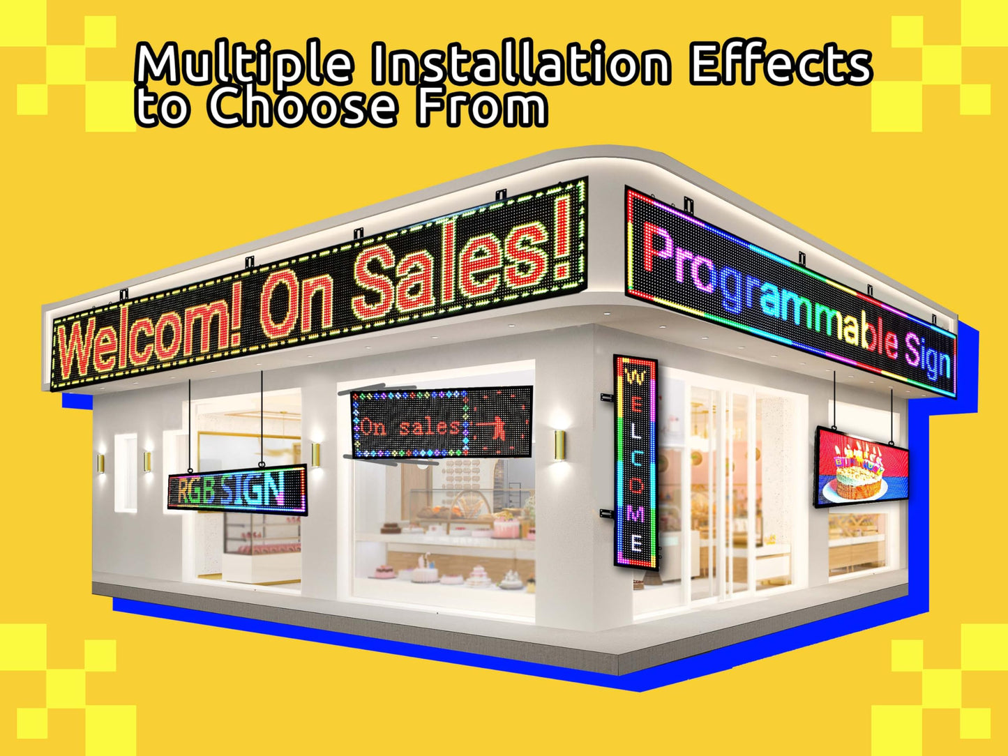 P10 Programmable Scrolling LED SIGN 40"×14" LED Display, 4000cd/m³ High Brightness led Display with WIFI+USB, Indoor Outdoor Digital Sign Screen, SMD Technology Open Sign for Advertising Advertising
