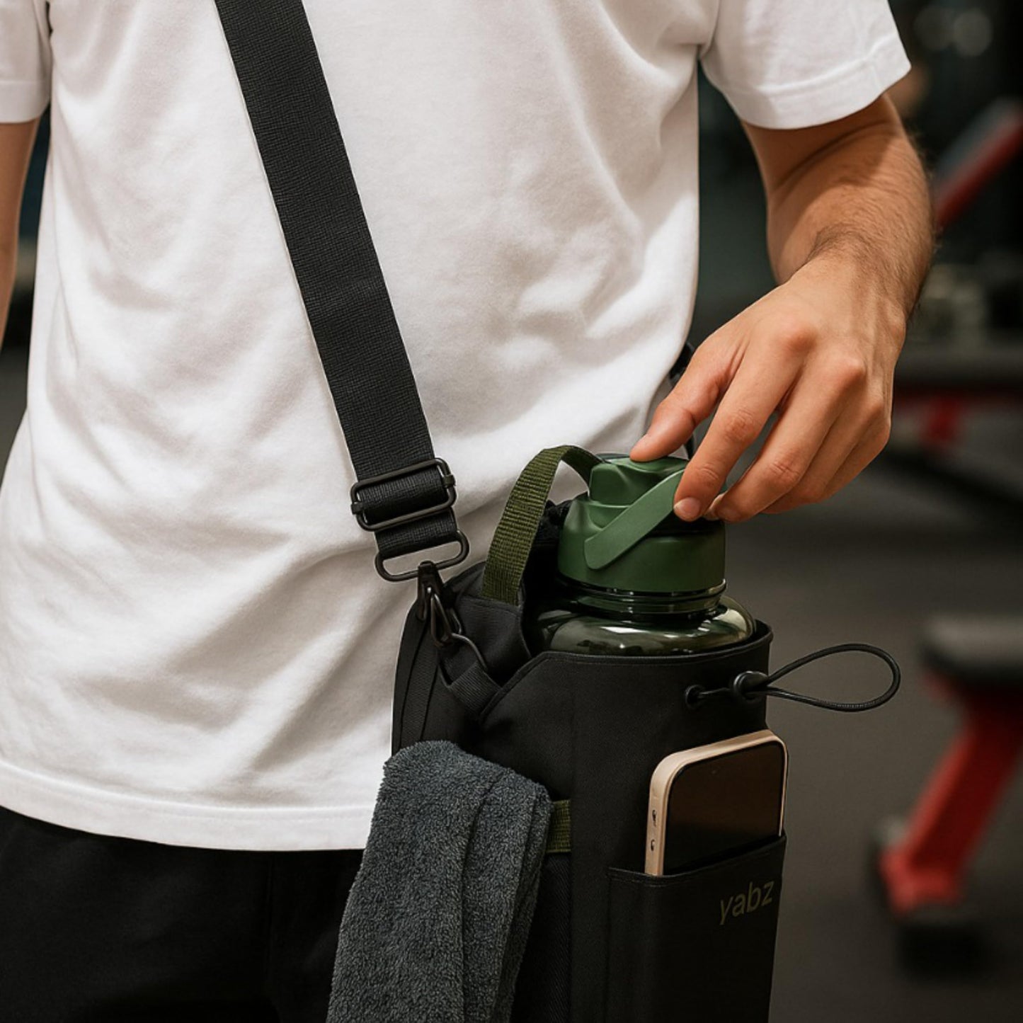 YABZ Strong Magnetic Gym Bag - Magnetic Gym Water Bottle Bag for Men and Women, High Load Capacity, Sports Gifts, Waterproof Material, Titanmag, Water Bottle Holder for Travel, Sports, Work