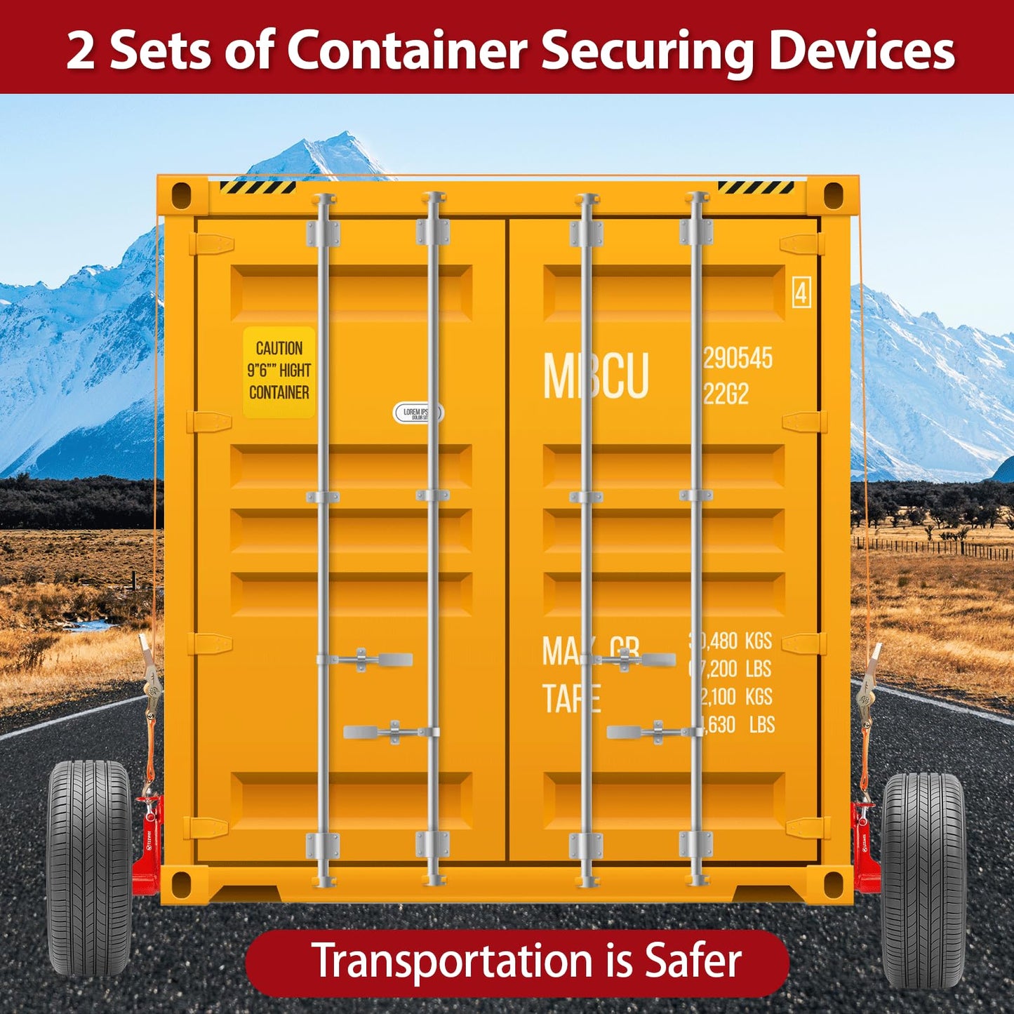 Yzzwer Shipping-Container Wheels Kit Accessories - Upgrade 6-Lug Heavy Duty Shipping Container Axle Wheels for Moving 20ft - 40ft Container 2 Pack