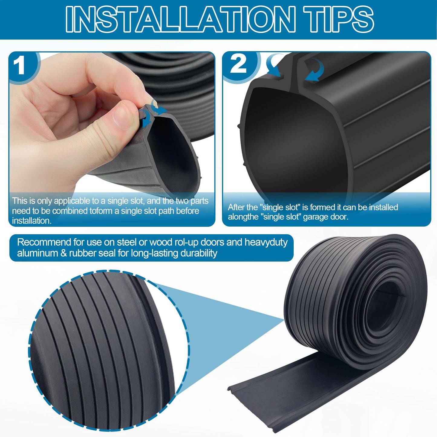20 Feet Garage Door Bottom Seal Fits Clopay Garage Door Rubber Bottom Weather Seal Replacement Fits Single Slot Garage Doors